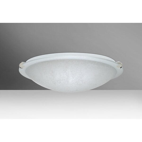 Besa Lighting Trio 16 Ceiling, Stucco, Polished Nickel Clips, 2x100W Incandescent 9681ST-PN - main